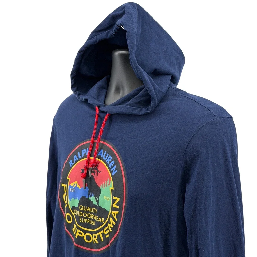 Polo Ralph Lauren Hoodie Mens M Polo Sportsman Graphic Long Sleeve T-Shirt